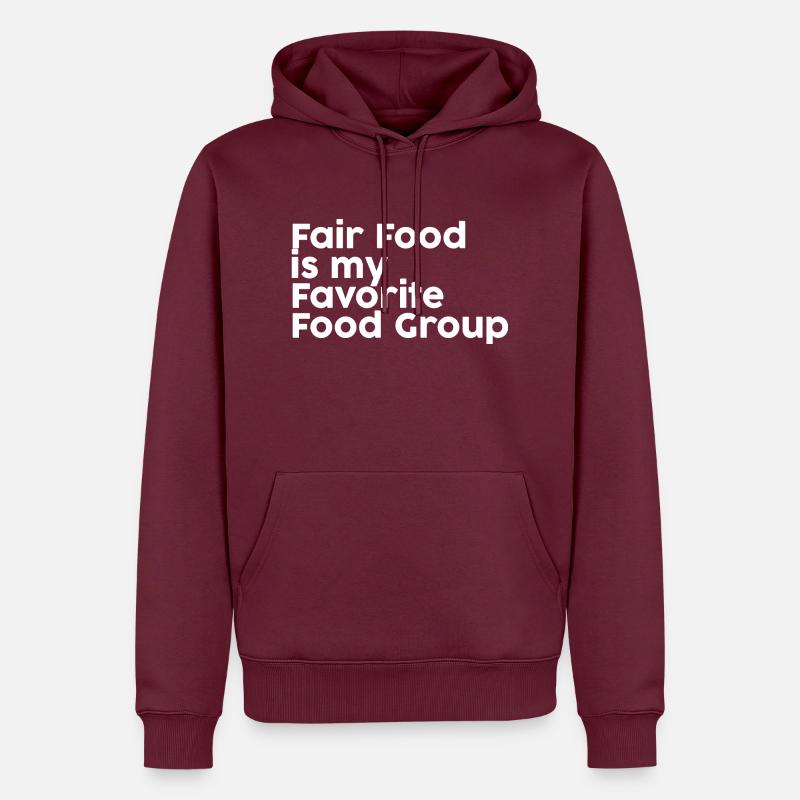 La nourriture équitable est mon groupe alimentaire préféré 2 - Sweat à capuche Premium bio Homme - bourgogne
