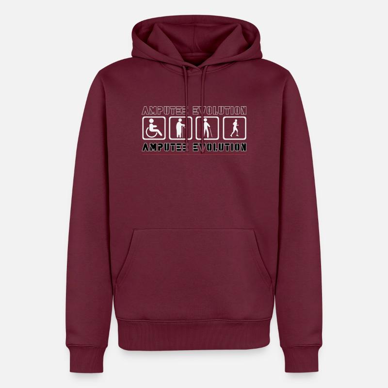 Amputee Evolution - Männer Premium Bio Hoodie - Burgunderrot