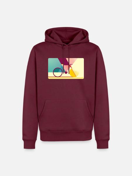 Geometrisches Rad - Männer Premium Bio Hoodie - Burgunderrot