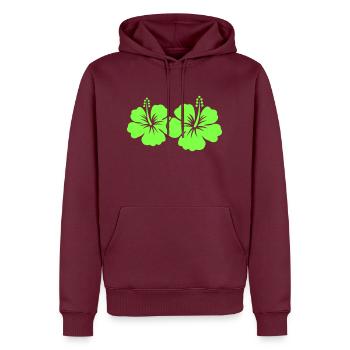 Hibiskus Blume - Männer Premium Bio Hoodie - Burgunderrot - Vorne - Nico (187cm)