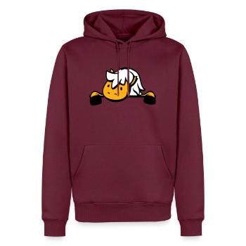 Pferd hinter Zaun versteckt Mauer Stalltür Pony - Männer Premium Bio Hoodie - Burgunderrot - Vorne - Nico (187cm)