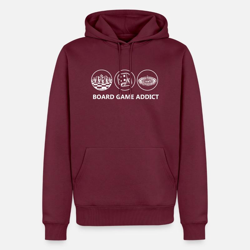 boardgame chess backgammon game night - Männer Premium Bio Hoodie - Burgunderrot