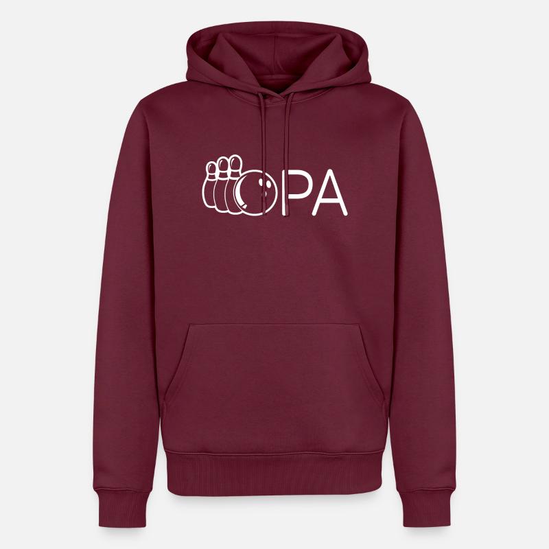 Opa Bowling Geschenkidee - Männer Premium Bio Hoodie - Burgunderrot