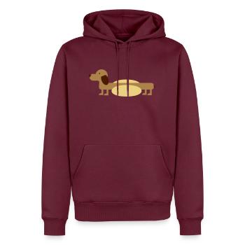 Hot-Dog - Männer Premium Bio Hoodie - Burgunderrot - Vorne - Nico (187cm)