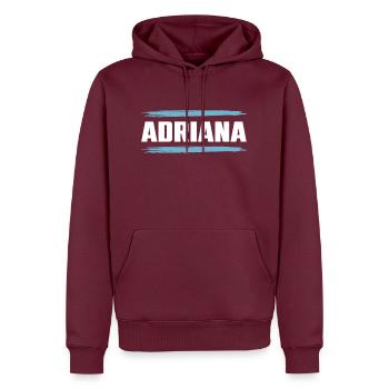 Adriana - Men’s Premium Organic Hoodie - burgundy - Front - Nico (187cm)
