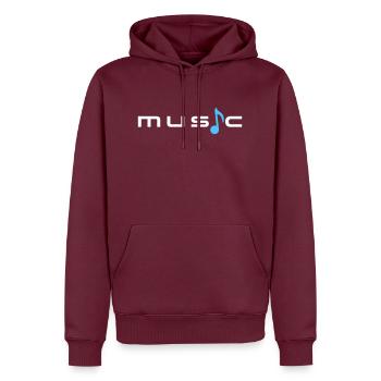 Musique Texte Dire Note Mélodie Note de Musique Audio - Sweat à capuche Premium bio Homme - bourgogne - Devant - Nico (187cm)