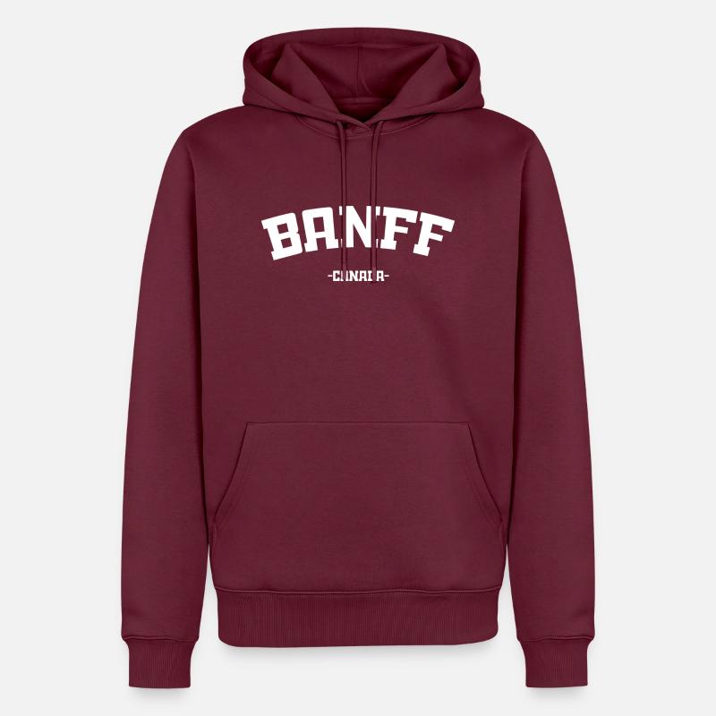 Banff - Canada - Kanada - Sweat à capuche Premium bio Homme - bourgogne