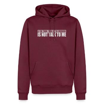 not talk to me - Männer Premium Bio Hoodie - Burgunderrot - Vorne - Nico (187cm)