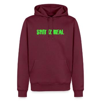 Shitizreal - Männer Premium Bio Hoodie - Burgunderrot - Vorne - Nico (187cm)