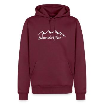 Wanderfree - (2) - Männer Premium Bio Hoodie - Burgunderrot - Vorne - Nico (187cm)