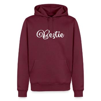 Bête, meilleur ami, amis pour la vie, affection - Sweat à capuche Premium bio Homme - bourgogne - Devant - Nico (187cm)