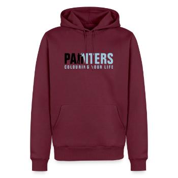 painters_062012_a_2c - Men’s Premium Organic Hoodie - burgundy - Front - Nico (187cm)