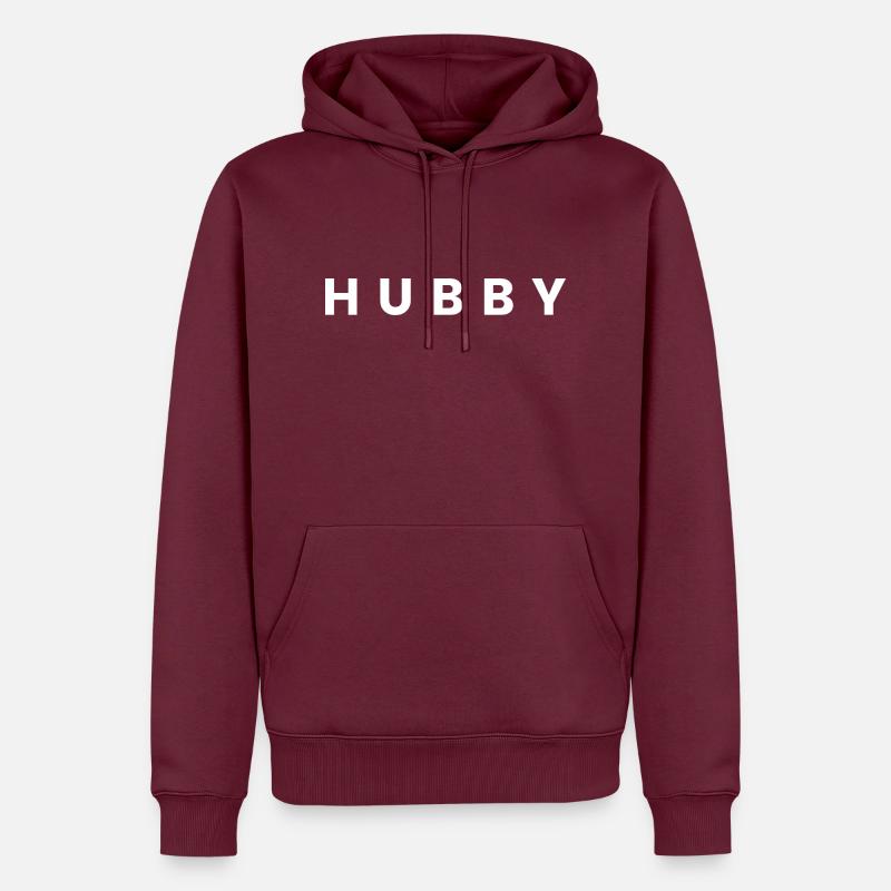 Hubby - Ehemann Geschenk Heirat Ehe Valentinstag - Männer Premium Bio Hoodie - Burgunderrot