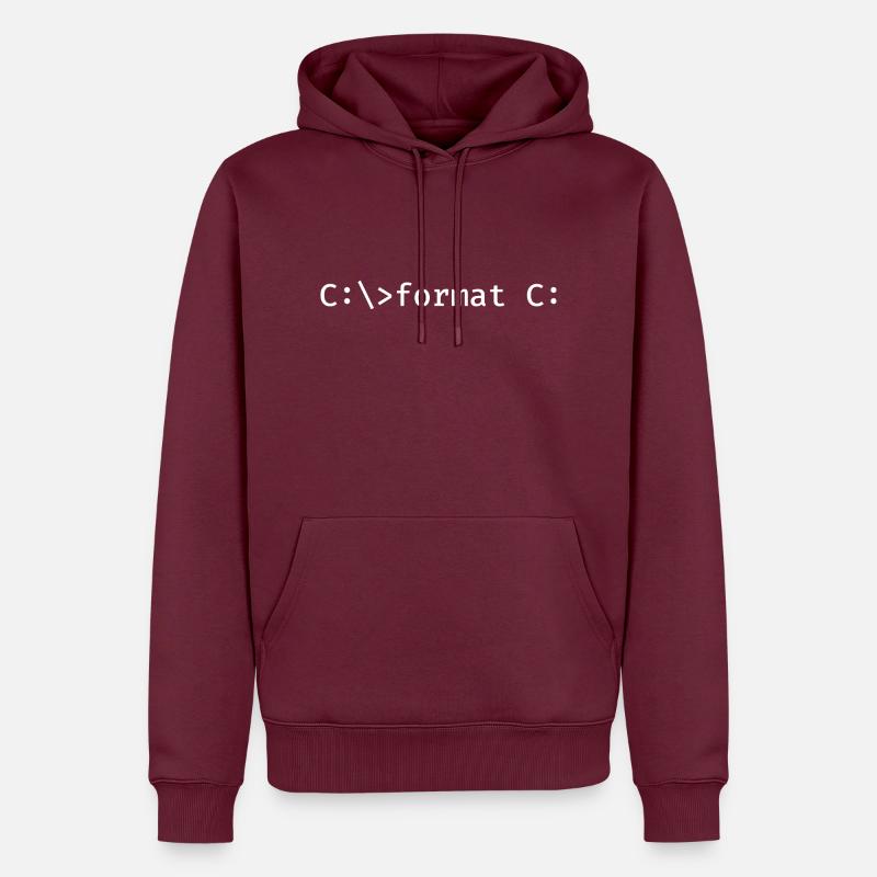 Nerdy Format C - Männer Premium Bio Hoodie - Burgunderrot