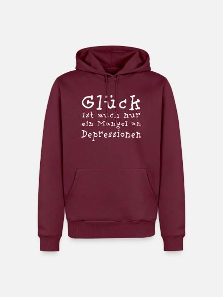 Glück und Depressionen - Männer Premium Bio Hoodie - Burgunderrot