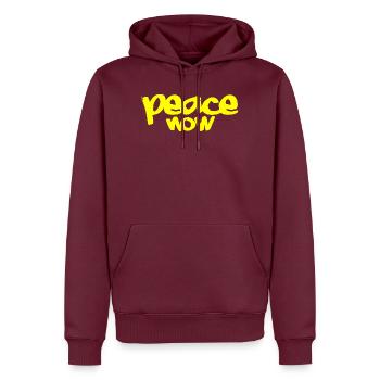 Peace Now - Männer Premium Bio Hoodie - Burgunderrot - Vorne - Nico (187cm)