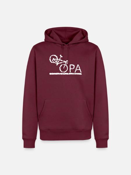 bester Opa Fahrrad Mountainbike Radeln Kritzeln - Männer Premium Bio Hoodie - Burgunderrot