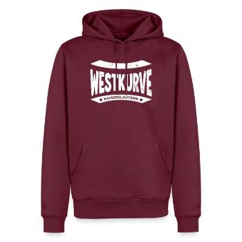 Kaiserslautern Stadion, Tasche, Socken, Tasse - Männer Premium Bio Hoodie - Burgunderrot - Vorne - Nico (187cm)