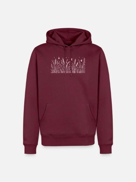 Wildblumen Bienen - Männer Premium Bio Hoodie - Burgunderrot
