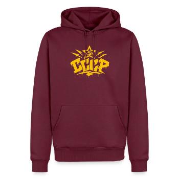CCCP - Soviet Union - Sowjetunion - UdSSR - Männer Premium Bio Hoodie - Burgunderrot - Vorne - Nico (187cm)