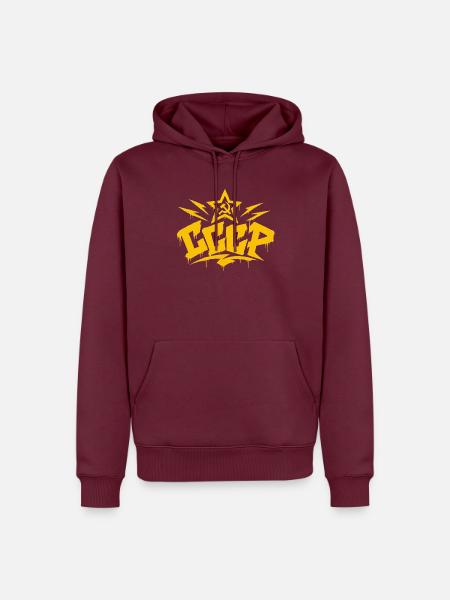 CCCP - Soviet Union - Sowjetunion - UdSSR - Männer Premium Bio Hoodie - Burgunderrot