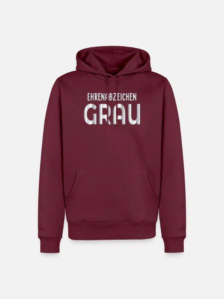 Ehrenabzeichen Graue Haare - Männer Premium Bio Hoodie - Burgunderrot