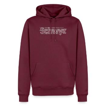 Schweizer Städte Schwyz - Männer Premium Bio Hoodie - Burgunderrot - Vorne - Nico (187cm)
