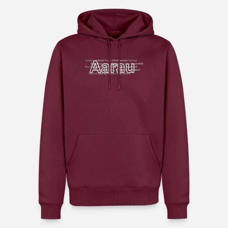 Schweizer Städte Aarau - Männer Premium Bio Hoodie - Burgunderrot