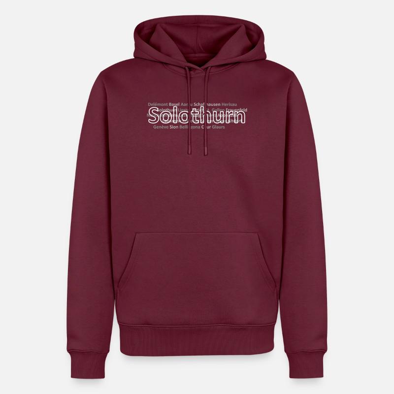 Schweizer Städte Solothurn - Männer Premium Bio Hoodie - Burgunderrot