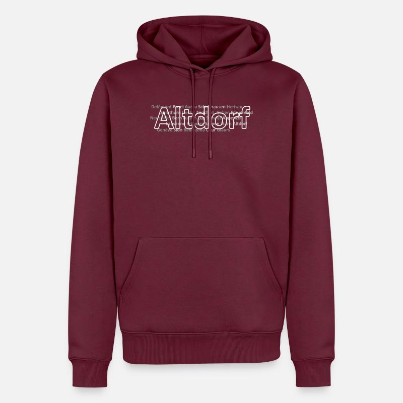 Schweizer Städte Altdorf - Männer Premium Bio Hoodie - Burgunderrot