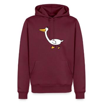 lustige Gans - Männer Premium Bio Hoodie - Burgunderrot - Vorne - Nico (187cm)