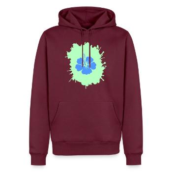 Taches d’hibiscus - Sweat à capuche Premium bio Homme - bourgogne - Devant - Nico (187cm)