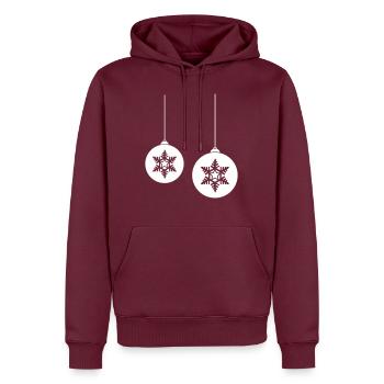 Boule de Noël étoile 2 - Sweat à capuche Premium bio Homme - bourgogne - Devant - Nico (187cm)