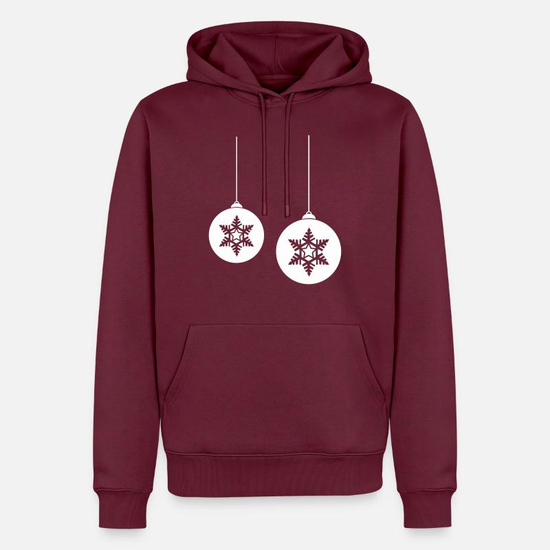 Weihnachtskugel stern 2 - Männer Premium Bio Hoodie - Burgunderrot
