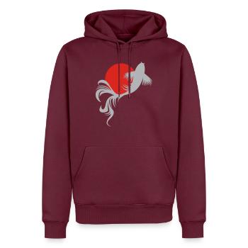 Roi der Koi-Karpfen - Männer Premium Bio Hoodie - Burgunderrot - Vorne - Nico (187cm)