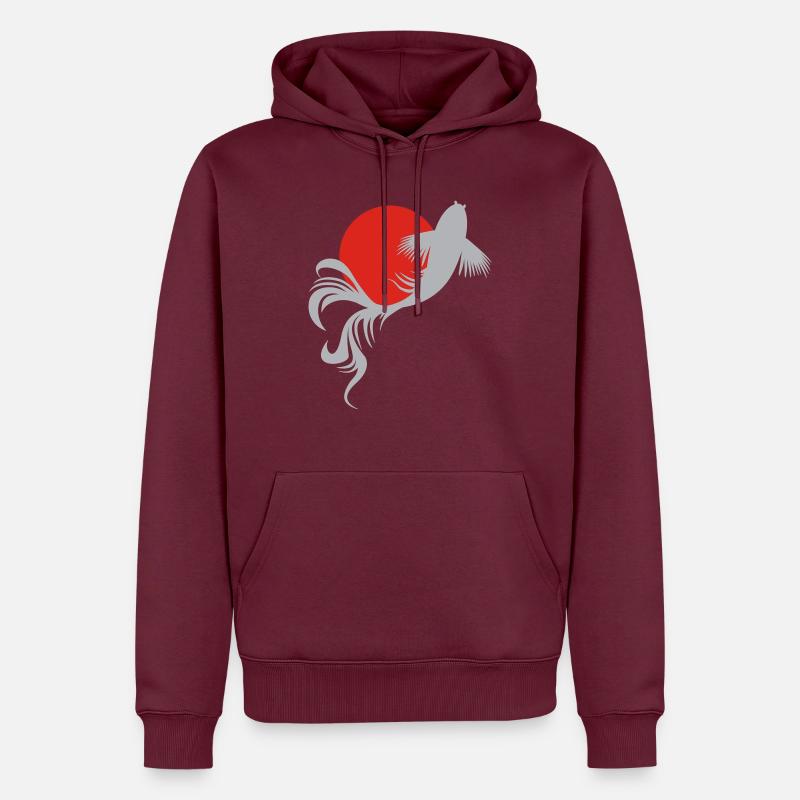 Roi der Koi-Karpfen - Männer Premium Bio Hoodie - Burgunderrot