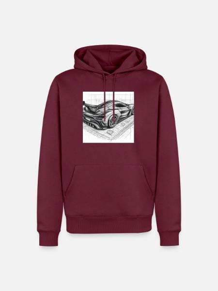 Blaupause 2 - Männer Premium Bio Hoodie - Burgunderrot