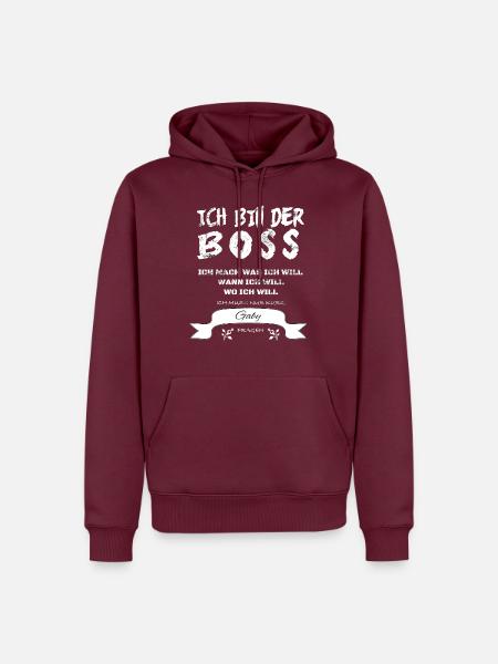 Boss Witziger Spruch Gaby - Männer Premium Bio Hoodie - Burgunderrot