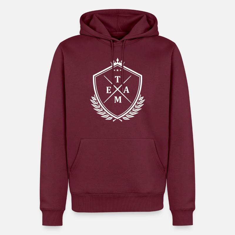 Écusson de l’équipe - Sweat à capuche Premium bio Homme - bourgogne