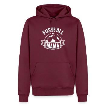 Fussball Mama - Männer Premium Bio Hoodie - Burgunderrot - Vorne - Nico (187cm)
