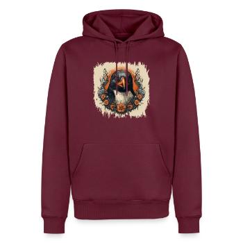 dancing penguin present statement cool - Männer Premium Bio Hoodie - Burgunderrot - Vorne - Nico (187cm)