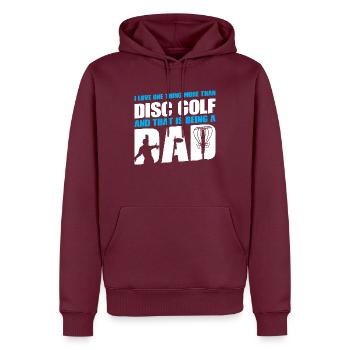 Discgolfer Discgolf Discgolfing Geschenk - Männer Premium Bio Hoodie - Burgunderrot - Vorne - Nico (187cm)
