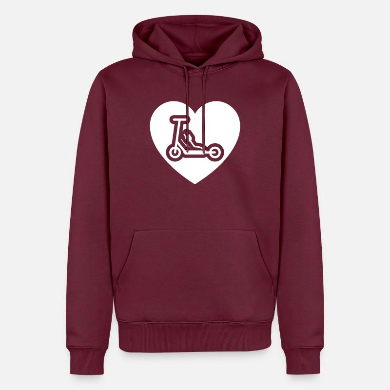 E-Scooter E-Roller Scooter - Männer Premium Bio Hoodie - Burgunderrot