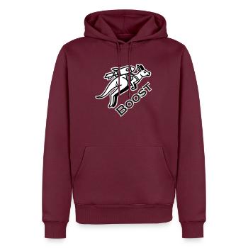 Kangourou avec jetpack - Boost Design - Sweat à capuche Premium bio Homme - bourgogne - Devant - Nico (187cm)