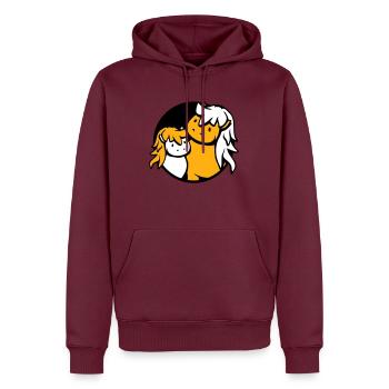 2 Süße Pferde Kind Familie Mama Papa Mutter Vater - Männer Premium Bio Hoodie - Burgunderrot - Vorne - Nico (187cm)
