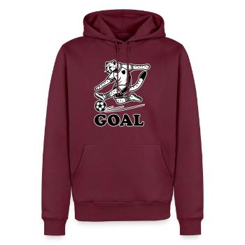 Football Cheeta - "Goal" Design - Sweat à capuche Premium bio Homme - bourgogne - Devant - Nico (187cm)