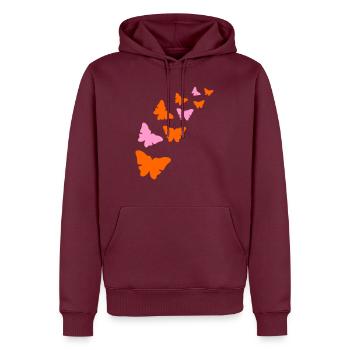 Butterfly, butterflies - Men’s Premium Organic Hoodie - burgundy - Front - Nico (187cm)