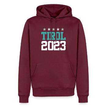 Tyrol 2023 - Sweat à capuche Premium bio Homme - bourgogne - Devant - Nico (187cm)