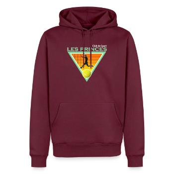 Club de Sport Tennis Player - Männer Premium Bio Hoodie - Burgunderrot - Vorne - Nico (187cm)