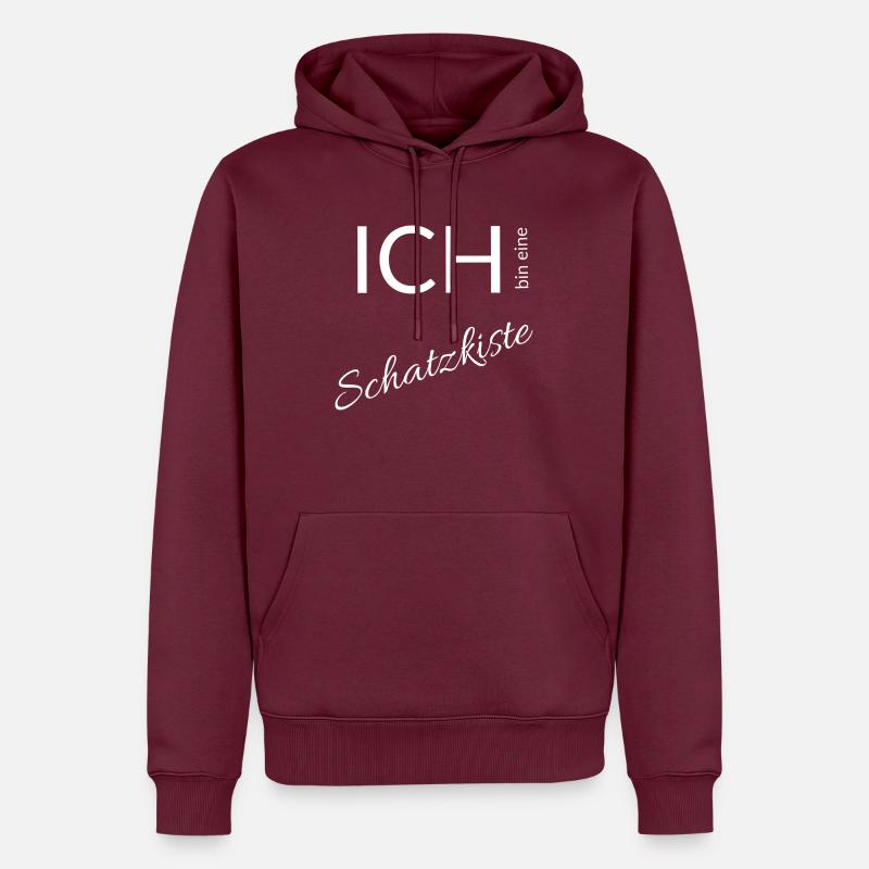 Ich bin eine Schatzkiste - Männer Premium Bio Hoodie - Burgunderrot